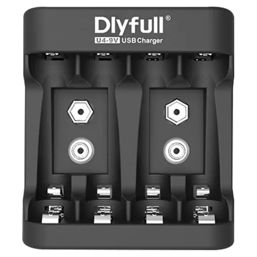 Charges up to four AA/AAA or 2 x 9V Ni-MH or Ni-Cad cells at once for keeping your devices powered up. Indicators display charging mode at a glance. Automatically stops once cells are charged.