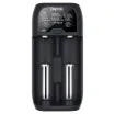 This intelligent charger has two independent charging slots to charge any combination of Ni-MH, Ni-Cd, Li-ion, or LiFePO4 cells at the same time.