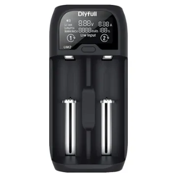 This intelligent charger has two independent charging slots to charge any combination of Ni-MH, Ni-Cd, Li-ion, or LiFePO4 cells at the same time.