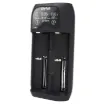 This intelligent charger has two independent charging slots to charge any combination of Ni-MH, Ni-Cd, Li-ion, or LiFePO4 cells at the same time.