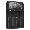 This intelligent charger has four independent charging slots to charge any combination of Ni-MH, Ni-Cd, Li-ion, or LiFePO4 cells at the same time.