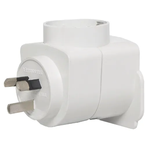 Allows appliances from all over the world to be plugged into Australian outlets. Use on almost any appliance, such as mobile phone chargers, shavers, irons or laptops.
Suits appliances from most countries.