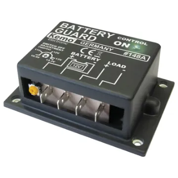 This battery saver protects your 12V car battery from discharge by disconnecting loads to prevent voltage dropping below a preset limit (10.4 to 13.3V). The module automatically reconnects the loads once the battery recharges, typically 0.8V above cut-off