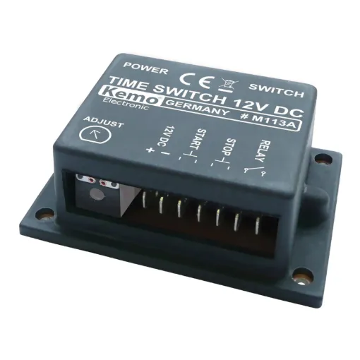Avoid the hassle with this pre-assembled timing controller, conveniently packaged in a compact and reliable form. It's easy to connect and versatile enough to adapt to your requirements. The start and stop functions are managed by simple switching contacts, and the relay output can control devices up to 25VDC at 3A.