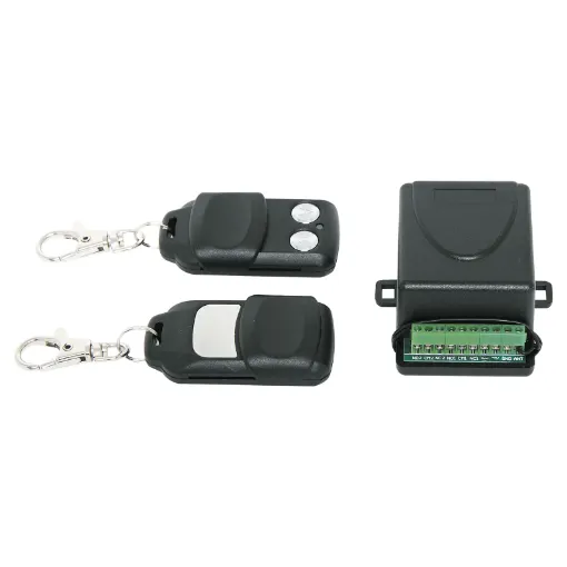 This 433MHz fixed code remote control switching system allows you to switch connected devices on and off remotely. It could be integrated with fans, LED lighting, cameras, doors, locks, motors and much more!