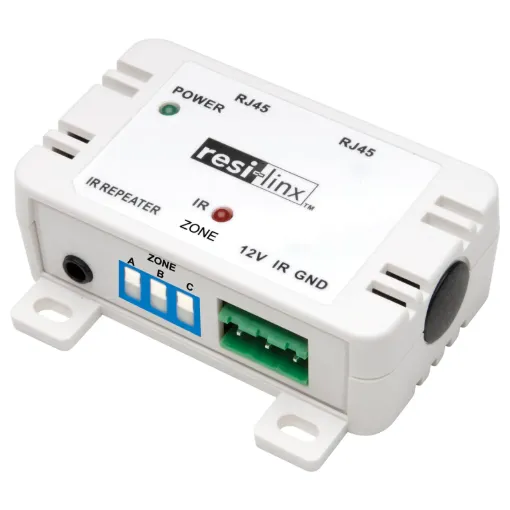 This suite of resi-linx® infra red (IR) products allows remote control of your AV equipment from anywhere in the house.
