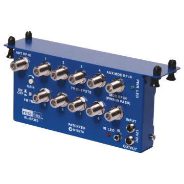 Distribute multiple AV signals to multiple TV screens. These multi-channel modulators and associated accessories allow the distribution of stereo audio/video signals from a variety of sources.