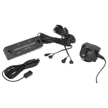 Includes hub, one infra red target and two dual infra red emitters and power supply.