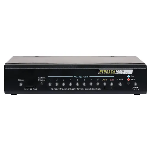 This compact message player can be custom programmed  with tones, messages or music for use in interactive displays, security, customer entry  and emergency evacuation announcements.