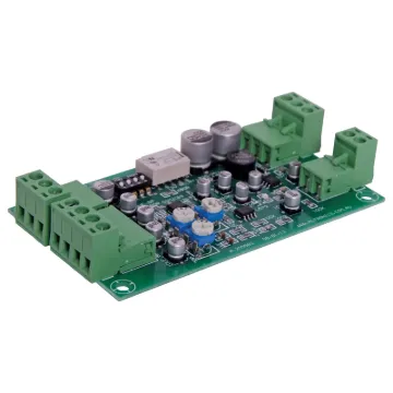Features two line inputs and one mic input, each with its own level control.  The mic input can be configured for either balanced or unbalanced operation.  All inputs are mixed to a single line level output.  It can be powered from either a single rail po