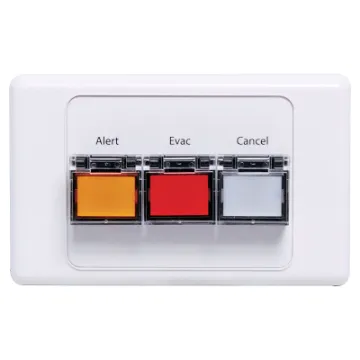 Allows the A 4565 or A 4574 alert/evac unit to be activated remotely. Featuring alert, evacuation and cancel buttons with protective “flip up” covers to prevent accidental operation. Connects to main unit via multi core cable (7 core).