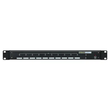 Enables the control of paging and background music over 10 speaker zones. An incoming signal is thus selectable to the zones required.