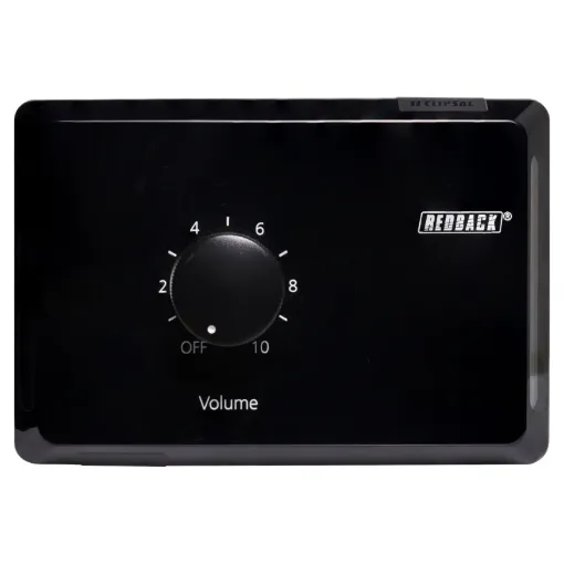 Designed to control 100V line speaker systems these attenuators are fitted to industry standard wall plates and install into an electrical wall box. Horizontal 10W model.