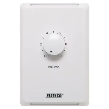 Designed to control 100V line speaker systems these attenuators are fitted to industry standard wall plates and install into an electrical wall box.