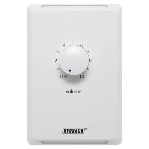Designed to control 100V line speaker systems these attenuators are fitted to industry standard wall plates and install into an electrical wall box.