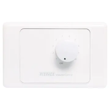 Designed to control 100V line speaker systems these attenuators are fitted to industry standard wall plates and install into an electrical wall box. They feature 11 position switches
