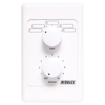 A combination of level control attenuator with 11 positions and 5 way audio source selector.