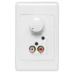 In-line volume controls for line level sources such as CD player, Tuner, MP3 player etc. Both models utilise a 10kΩ logarithmic potentiometer. Perfect for board rooms & lecture theatres. Standard line level volume control with the addition of stereo