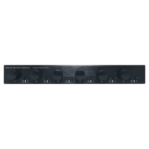 The A2387A is a high-power, dual-source, autoformer based speaker selector. Dual source operation makes two different amplifiers/receivers drive selected speakers simultaneously.
