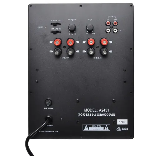 A compact high performance subwoofer amp equipped with volume, frequency control, phase switch, high & low level outputs. 120W RMS, stable into 4 ohms. Build your own tuned home cinema subwoofer! 
235H x 175Wmm cutout.