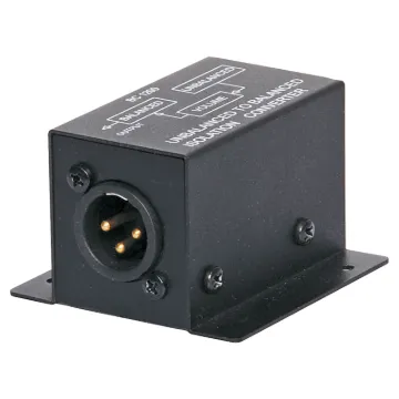 Unbalanced 10K Ohm 2 x RCA to balanced 600 Ohm 3 pin male XLR with level control. -10dB max signal gain.