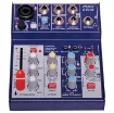 A perfect little mixer companion for your PC/laptop for home recording. Measuring only 124mm wide it takes up very little desk space whilst still offering features found on mixers twice the size - such as fader level control, three band EQ and effects.