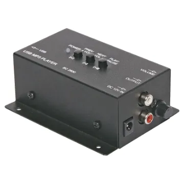 Designed for BGM systems in commercial installations requiring audio playback from a USB memory stick. Alternatively it can be used to add MP3 playback to any domestic audio system. Simply connects to an amplifiers RCA input and provides typical CD player.