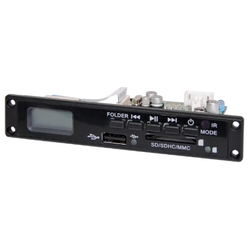 Optional Plugin Board to suit the A4275 and A4285 mixer amplifiers. Enables audio playback of MP3 files from USB stick and SD memory cards.