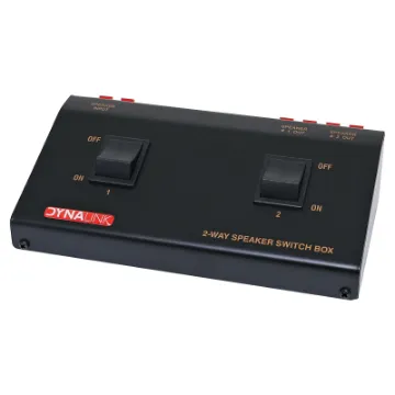 Suitable for switching multiple sets of speakers on a single amplifier eg: to switch between lounge and patio speakers. Switches two sets of stereo speakers between one amplifier output. One speaker set may be selected or both speaker setsat once.