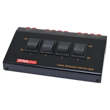 Suitable for switching multiple sets of speakers on a single amplifier eg: to switch between lounge and patio speakers. Incorporates 4 independent stereo speaker switches. Allows selection of a combination of speakers, or all speakers on at once.
