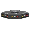 This selector switches 3 stereo AV inputs between a single stereo AV output. RCA inputs/outputs.