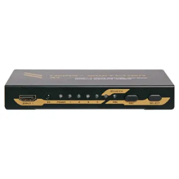 This compact 4-way HDMI switcher features manual & infra-red remote control for switching up to 4 sources to a single display supporting resolutions up to 4K.