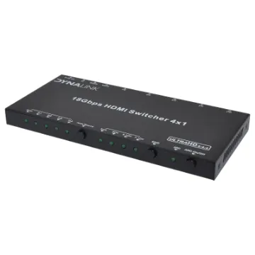 This compact 4-way HDMI switcher features manual & infra-red remote control for switching up to 4 sources to a single display supporting resolutions up to 4k 60Hz.