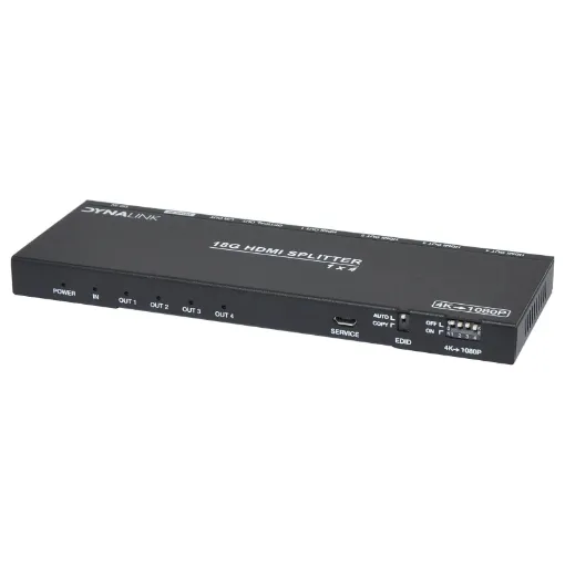 Designed to split a single HDMI source into four HDMI outputs.