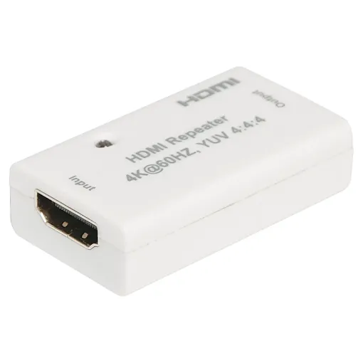 A compact, single box solution for extending HDMI lead lengths. Simply plugs in line and boosts signal allowing lead lengths up to 25m. Ideal for situations where home theatre equipment is located remotely from the screen or projector. HDCP 2.2/1.4 compliant.