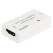 A compact, single box solution for extending HDMI lead lengths. Simply plugs in line and boosts signal allowing lead lengths up to 25m. Ideal for situations where home theatre equipment is located remotely from the screen or projector. HDCP 2.2/1.4 compliant.