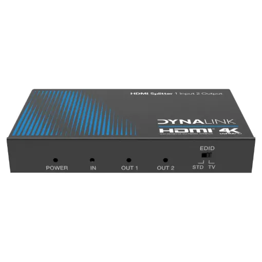 This 2 way HDMI splitter allows the connection of multiple HDMI displays to a single HDMI source with no loss of signal quality.
