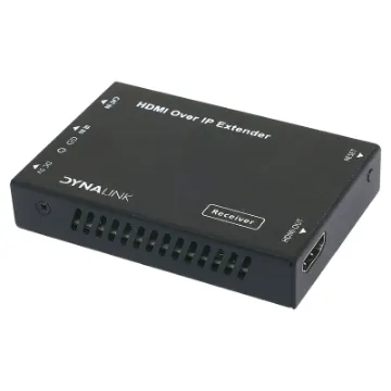 HDMI Over IP Extender is based on AV over IP solution for distribution of one HD content to one HD display device or to multiple HD display devices over a standard 1G network switcher, and extends distance up to 150m between transmitter and receiver via a Cat5e/6 cable.