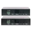 This HDMI over IP Extender uses advanced H.264 compression type which transfers signal using lower bandwidth thus transmit more smoothly. It supports 120m over single Cat5E/6 cable at point to point.  Includes transmitter and receiver.