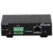 This device is designed to provide two channels audio signal to the Dante network by the Euro terminal input. Simply use Cat5 cable to connect the RJ45 port to an Ethernet switch, and using "Dante controller" to route the low latency of signal to other devices which already connected on the same Dante network.