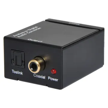 Converts an analog audio output (from any standard line level source) into a digital audio signal for connection to a  commercial amplifier or distribution system. Both coaxial and optical (Toslink) input connections are provided.