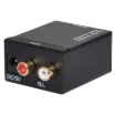 Converts an analog audio output (from any standard line level source) into a digital audio signal for connection to a  commercial amplifier or distribution system. Both coaxial and optical (Toslink) input connections are provided.