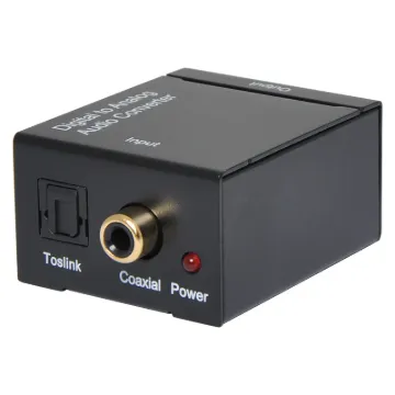 Converts a digital audio output (from a DVD player, set top box etc) into a standard stereo line level signal for connection to a stereo or commercial amplifier system. Both coaxial and optical (Toslink) input connections are provided.