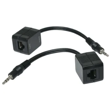 Supplied as a pair, these handy bi-directional extenders allow you to send stereo audio signals over long distances using economical UTP cable (Cat5/5e/6). Ideal for connecting an audio source to an amplifier in another room. Maximum distance 75m.