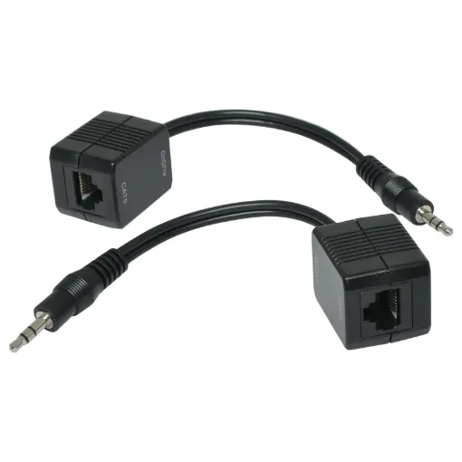 Supplied as a pair, these handy bi-directional extenders allow you to send stereo audio signals over long distances using economical UTP cable (Cat5/5e/6). Ideal for connecting an audio source to an amplifier in another room. Maximum distance 75m.