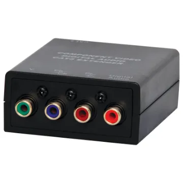 Permits audio & video transmission over Cat 5/6 cable. Applications include LCD monitors, plasma screens & projectors. 4 x RCA inputs & RJ45 connection. No power required. Transmission distance up to 100m depending on resolution required. Two units are required to form a link. Sold individually.