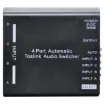 Provides automatic switching between 4 S/PDIF digital audio sources. Supports common audio formats. Single S/PDIF output. Includes power supply.
