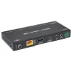 This 18Gbps HDMI Extender can extend high definition video / audio signal, RS-232, bi-directional IR, and the distance is up to 492ft / 150 meters between transmitter and receiver via a single CAT cable.