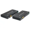 This 18Gbps HDMI Extender can extend high definition video / audio signal, RS-232, bi-directional IR, and the distance is up to 492ft / 150 meters between transmitter and receiver via a single CAT cable.