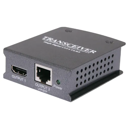 Transceiver for use with our A3224 multi-zone HDMI extender system. This unit not only acts as a receiver for the incoming signal from the A3224 transmitter but also retransmits the signal so it can be daisy chained with up to 6 additional screens.